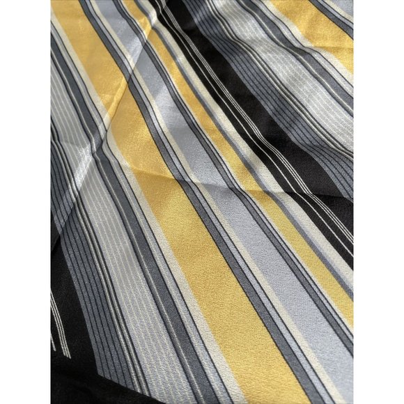 Vintage Cacharel silk scarf In Black Gold Stripes 28” Square - Picture 3 of 6